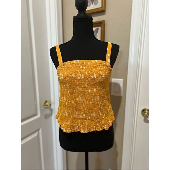 Torrid mustard and cream cami with adjustable straps - Picture 1 of 5